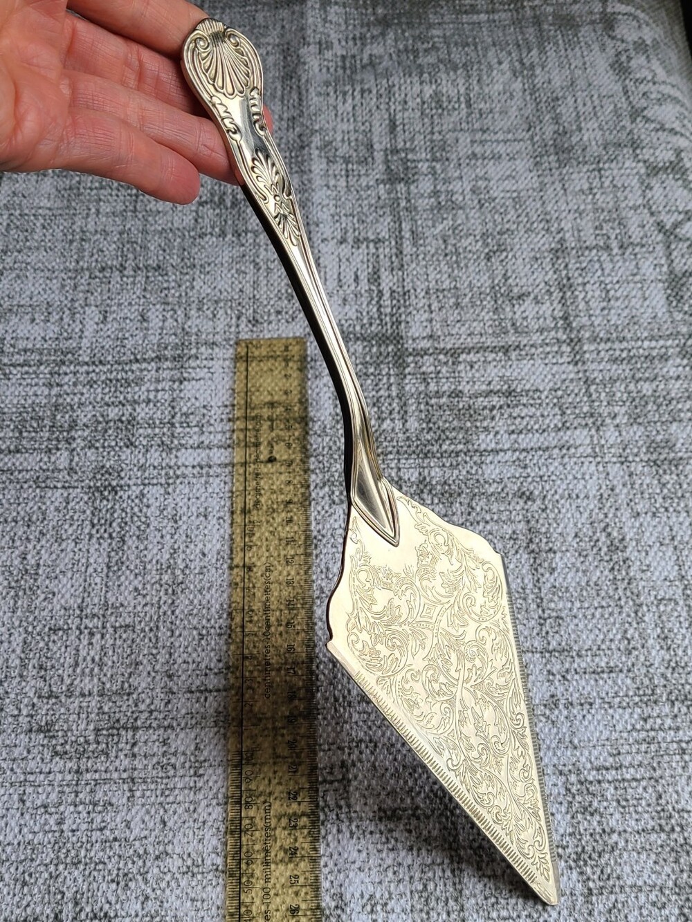 Elegant Silver-Tone Ornate Cake Server - Silver
